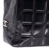 Vintage Chocolate Bar Mademoiselle Chain Flap Bag Quilted Leather Medium