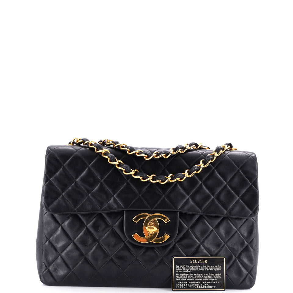 Vintage Classic Single Flap Bag Quilted Lambskin Maxi