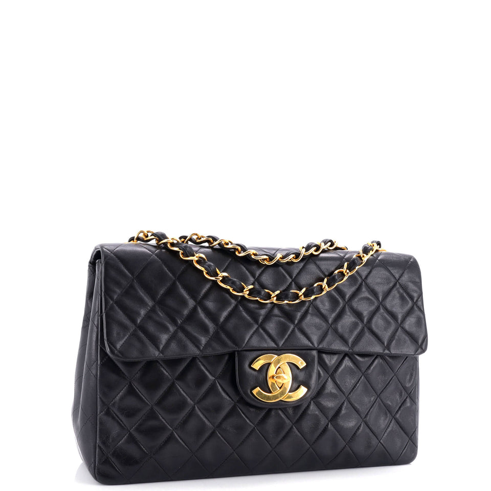 Vintage Classic Single Flap Bag Quilted Lambskin Maxi