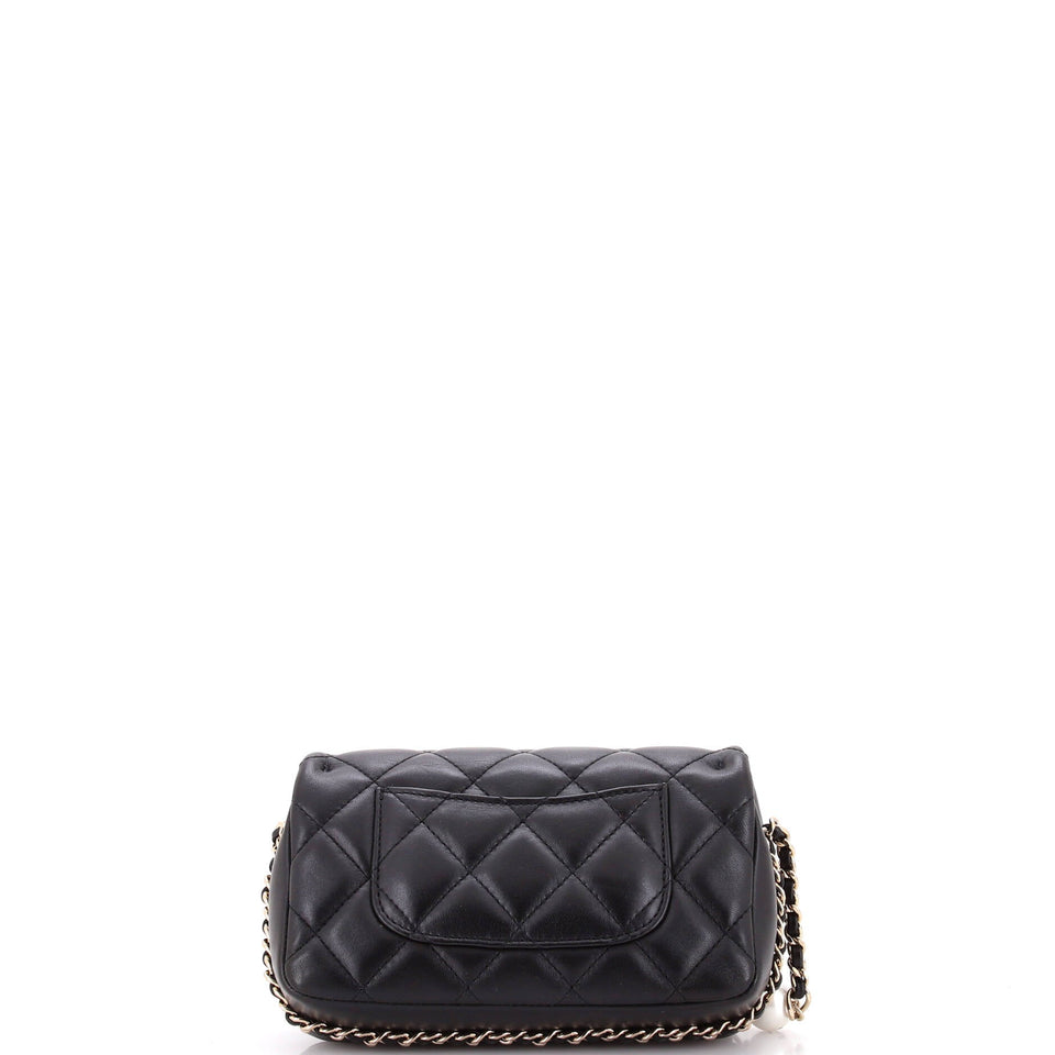 My Precious Pearls Chain Flap Bag Quilted Lambskin Small