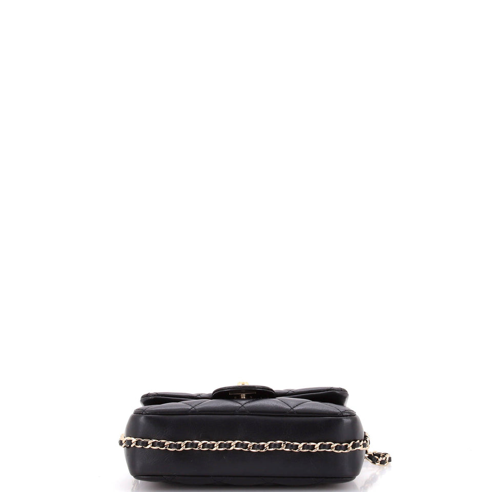 My Precious Pearls Chain Flap Bag Quilted Lambskin Small