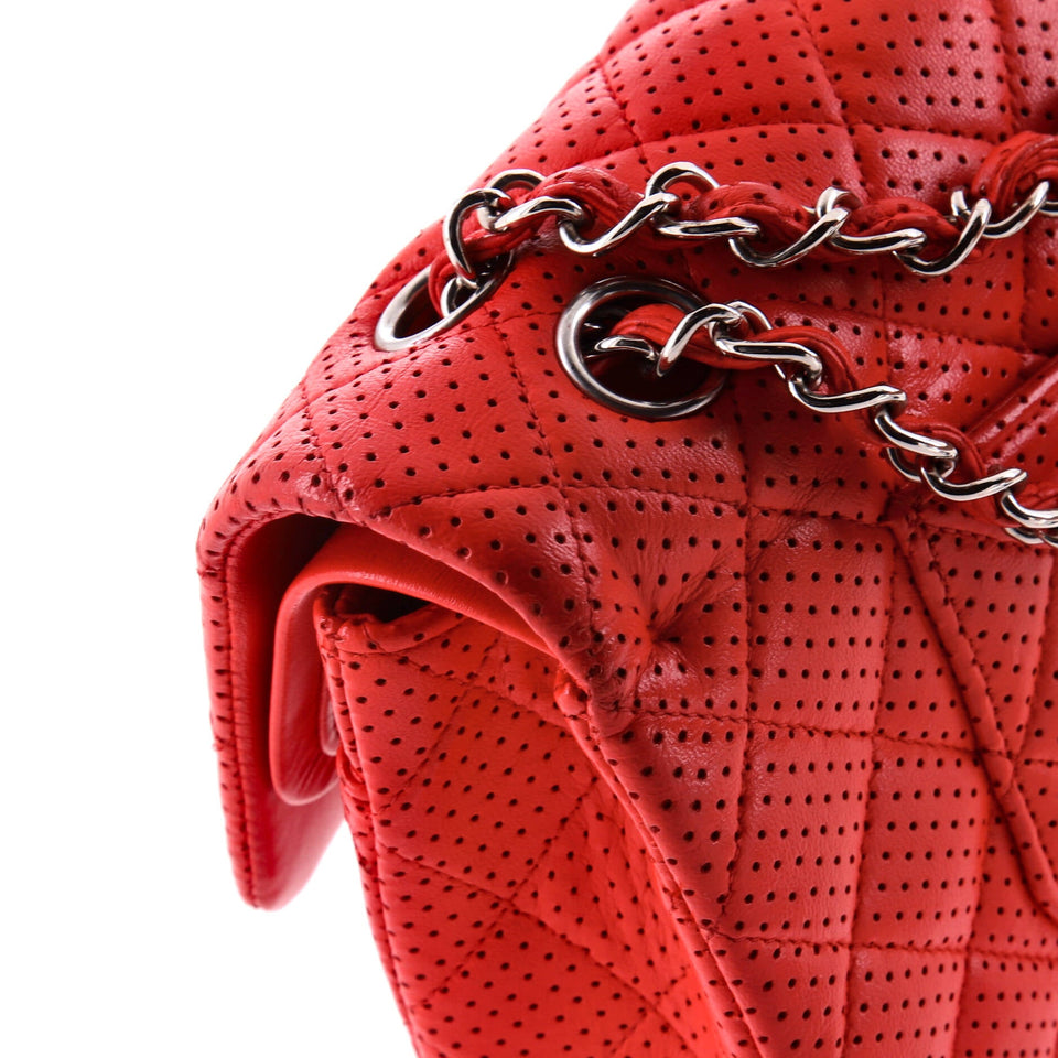 Classic Double Flap Bag Quilted Perforated Lambskin Medium