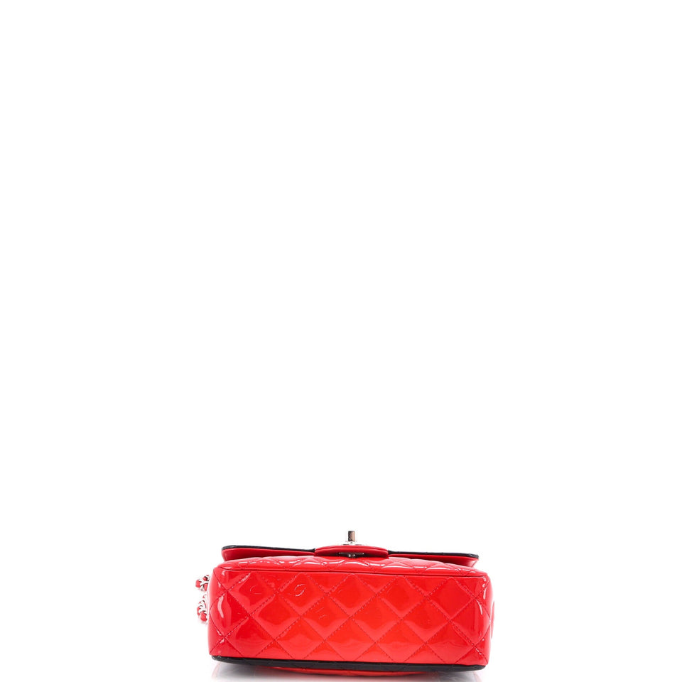 Bicolor Classic Single Flap Bag Quilted Patent Mini