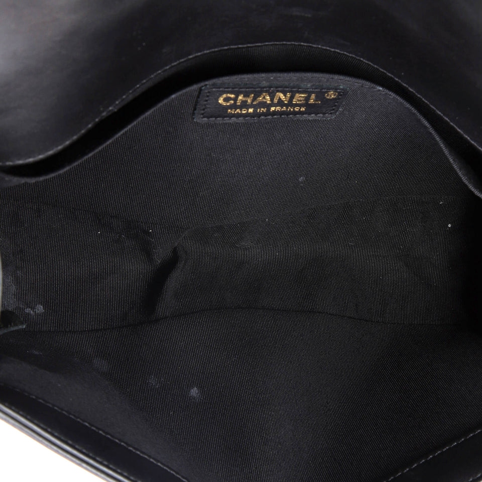 Boy Flap Bag Quilted Metallic Crumpled Goatskin Old Medium