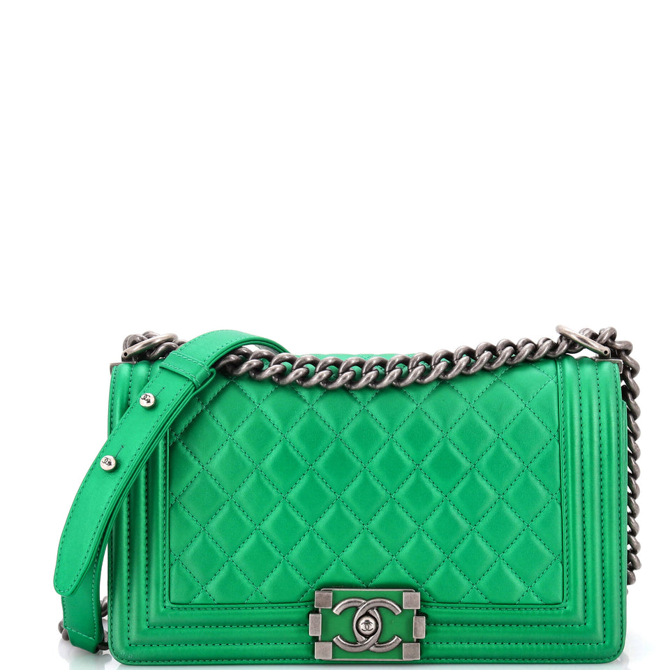 Boy Flap Bag Quilted Lambskin Old Medium