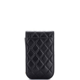CC Flap Phone Holder Crossbody Bag Quilted Lambskin