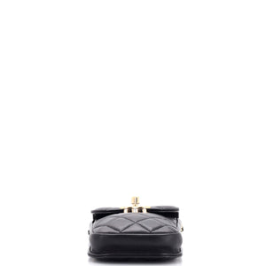 CC Flap Phone Holder Crossbody Bag Quilted Lambskin