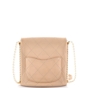 About Pearls Flap Hobo Quilted Calfskin Small