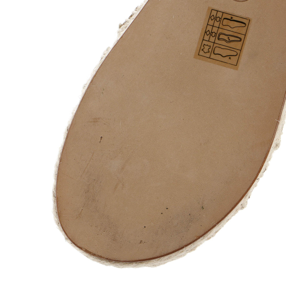 Women's Chain Strap Espadrille Slide Sandals Leather