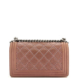 Boy Flap Bag Studded Quilted Distressed Calfskin Old Medium