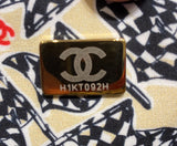 Textured CC Wallet on Chain Quilted Caviar