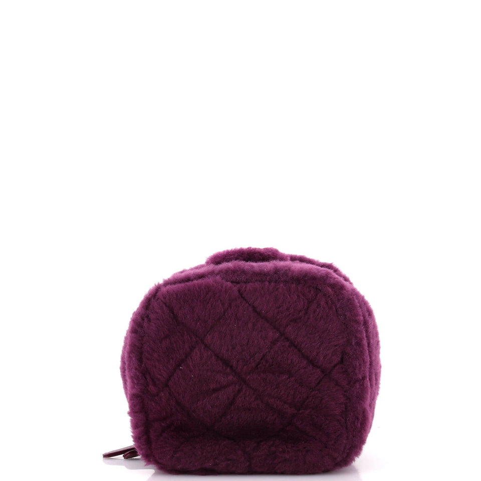 Coconing Top Handle Vanity Case with Chain Quilted Shearling Small