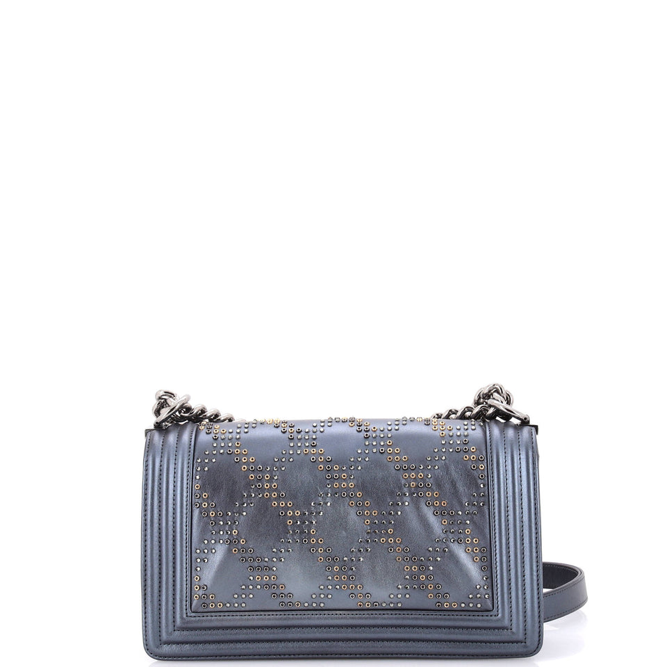 Boy Flap Bag Studded Leather Old Medium