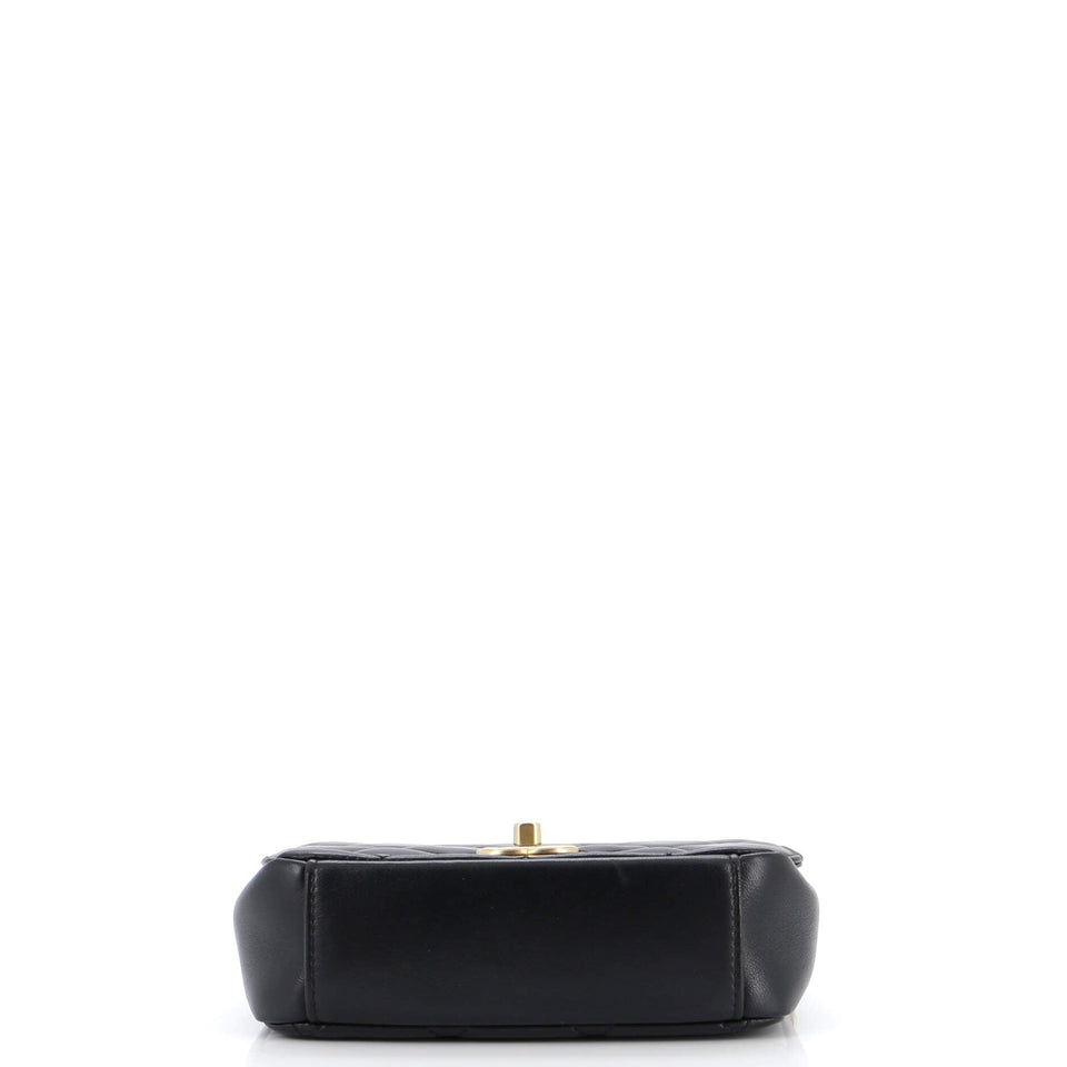 CC Coin Chain Flap Bag Quilted Lambskin Small