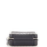 Filigree Vanity Case Quilted Caviar with Striped Leather Medium