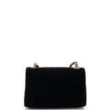 Diamond Lock CC Flap Bag Quilted Velvet with Crystals Mini