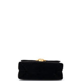 Diamond Lock CC Flap Bag Quilted Velvet with Crystals Mini