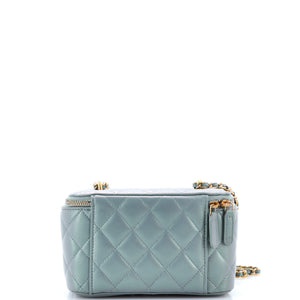 CC Dynasty Vanity Case with Chain Quilted Iridescent Lambskin Small