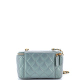 CC Dynasty Vanity Case with Chain Quilted Iridescent Lambskin Small