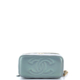 CC Dynasty Vanity Case with Chain Quilted Iridescent Lambskin Small
