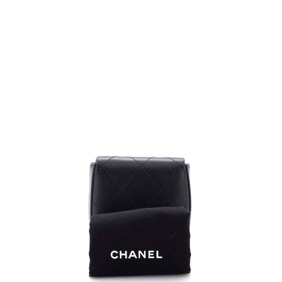 So Black Tray Coin Pouch Quilted Lambskin