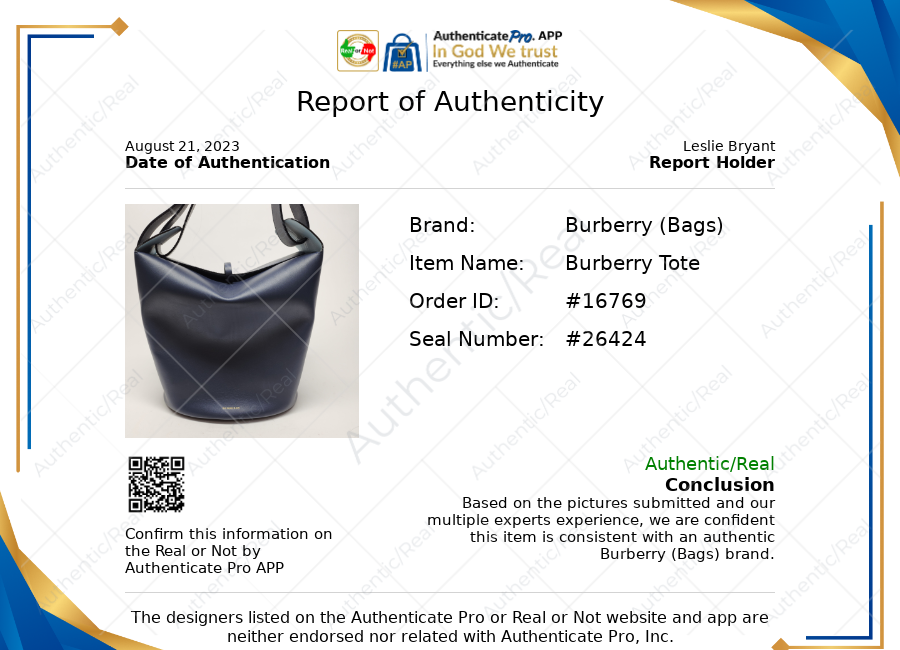 Handbag Luxury Designer By Burberry  Size: Large