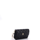 Pearl Strap Clutch with Chain Quilted Calfskin