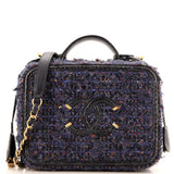 Filigree Vanity Case Quilted Tweed with Snakeskin Medium