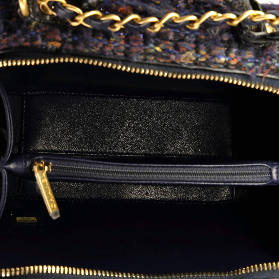 Filigree Vanity Case Quilted Tweed with Snakeskin Medium