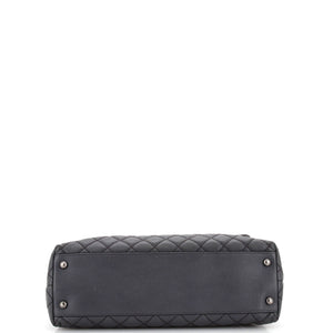 Coco Top Handle Bag Quilted Caviar with Lizard Medium