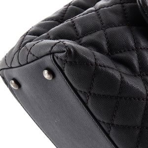 Coco Top Handle Bag Quilted Caviar with Lizard Medium