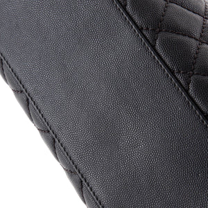 Coco Top Handle Bag Quilted Caviar with Lizard Medium