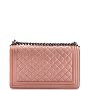 Boy Flap Bag Quilted Metallic Calfskin New Medium