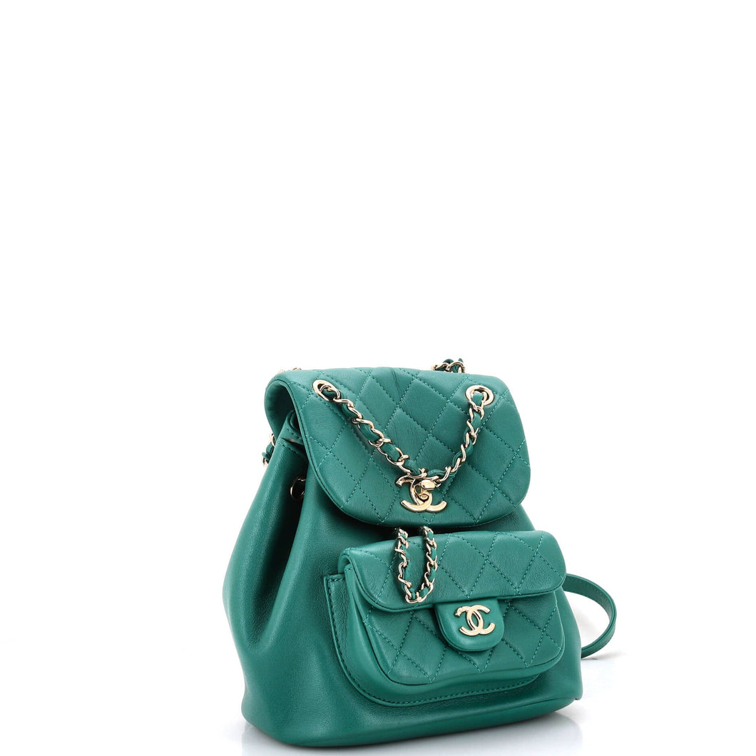 Duma Drawstring Backpack Quilted Leather Small