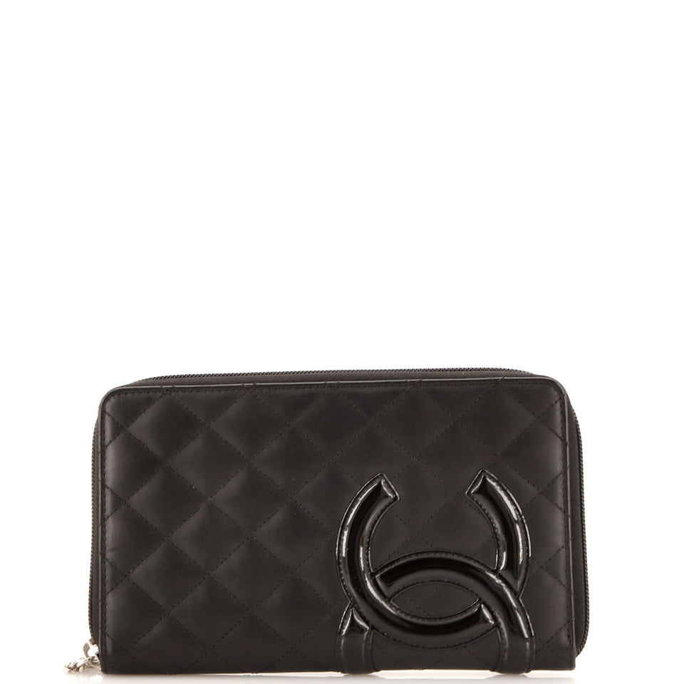 Cambon Zip Around Organizer Wallet Quilted Lambskin