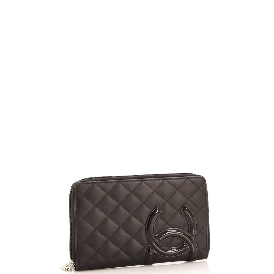 Cambon Zip Around Organizer Wallet Quilted Lambskin