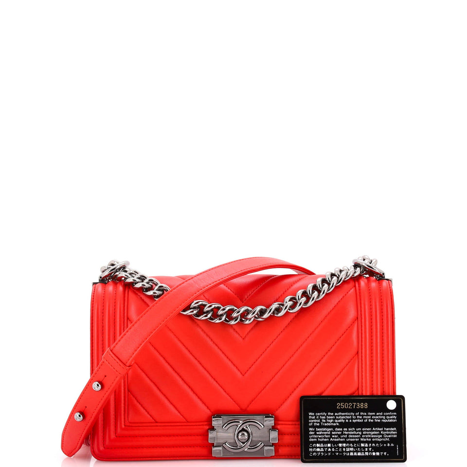 Boy Flap Bag Chevron Lambskin Old Medium