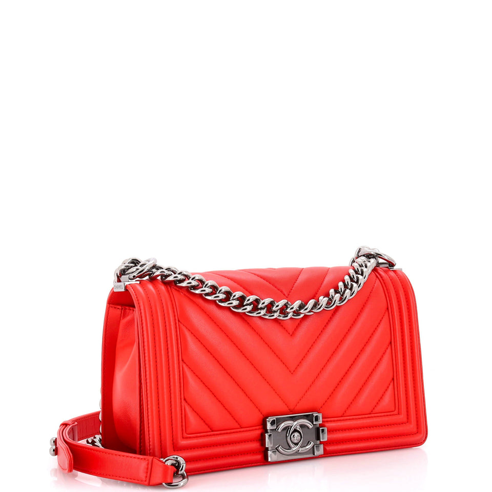 Boy Flap Bag Chevron Lambskin Old Medium