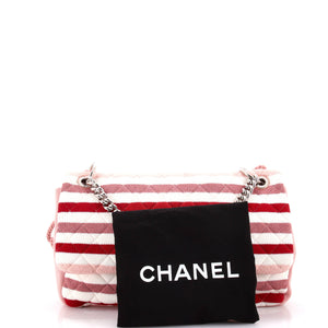 Rope Flap Bag Quilted Striped Jersey Large