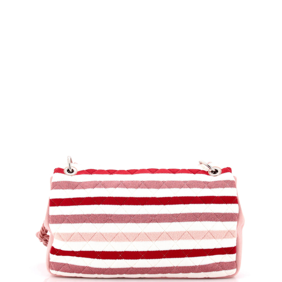 Rope Flap Bag Quilted Striped Jersey Large