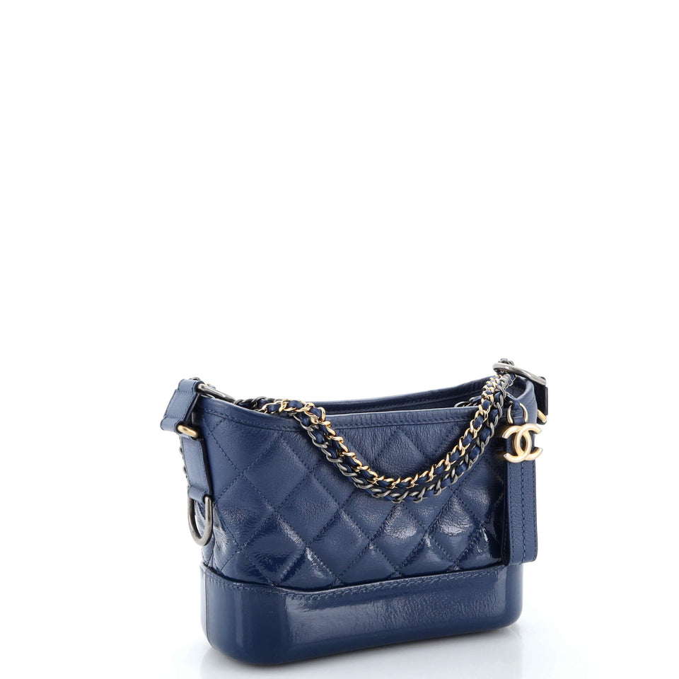 Gabrielle Hobo Quilted Goatskin and Patent Small