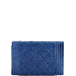 Boy Flap Card Case Quilted Caviar