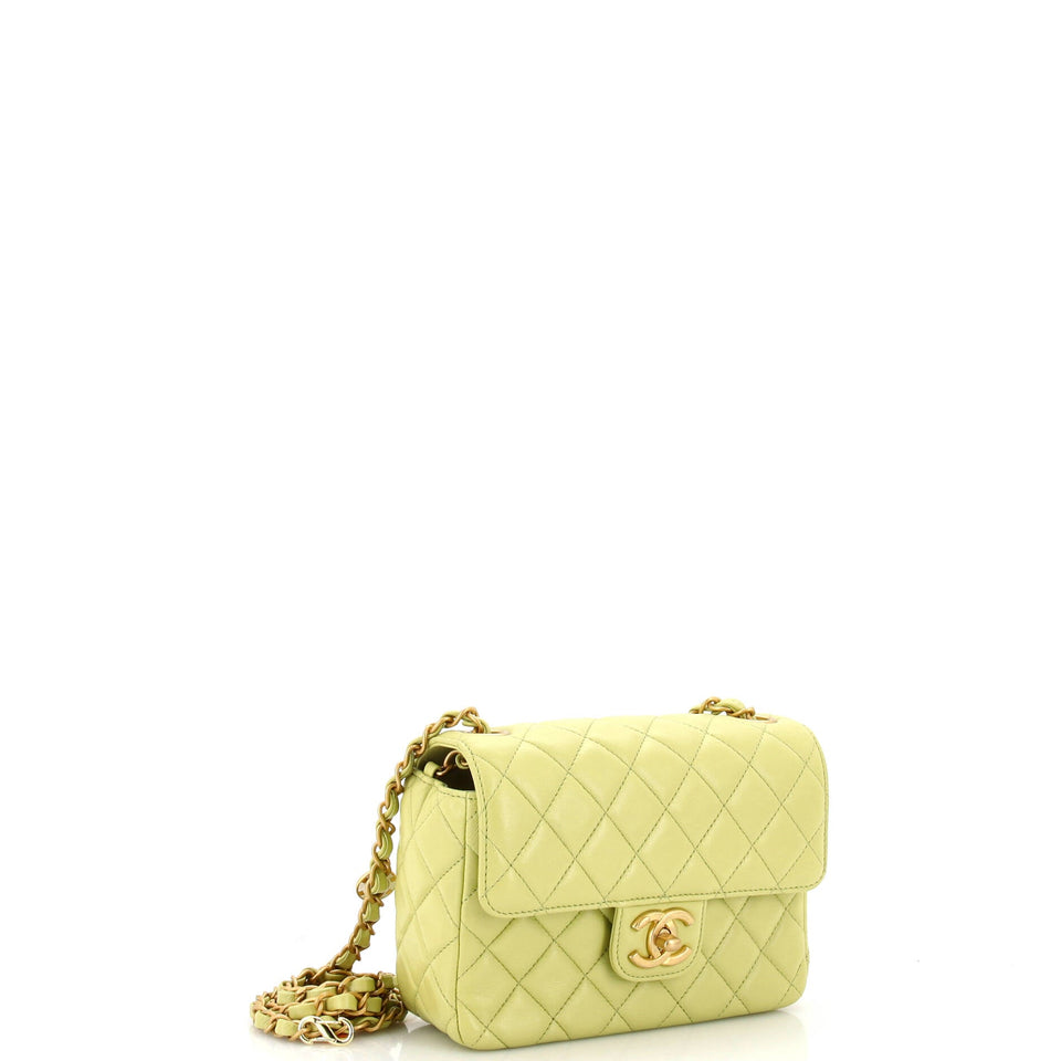 Casino Royale Charms Square Flap Bag Quilted Lambskin with Enamel Small