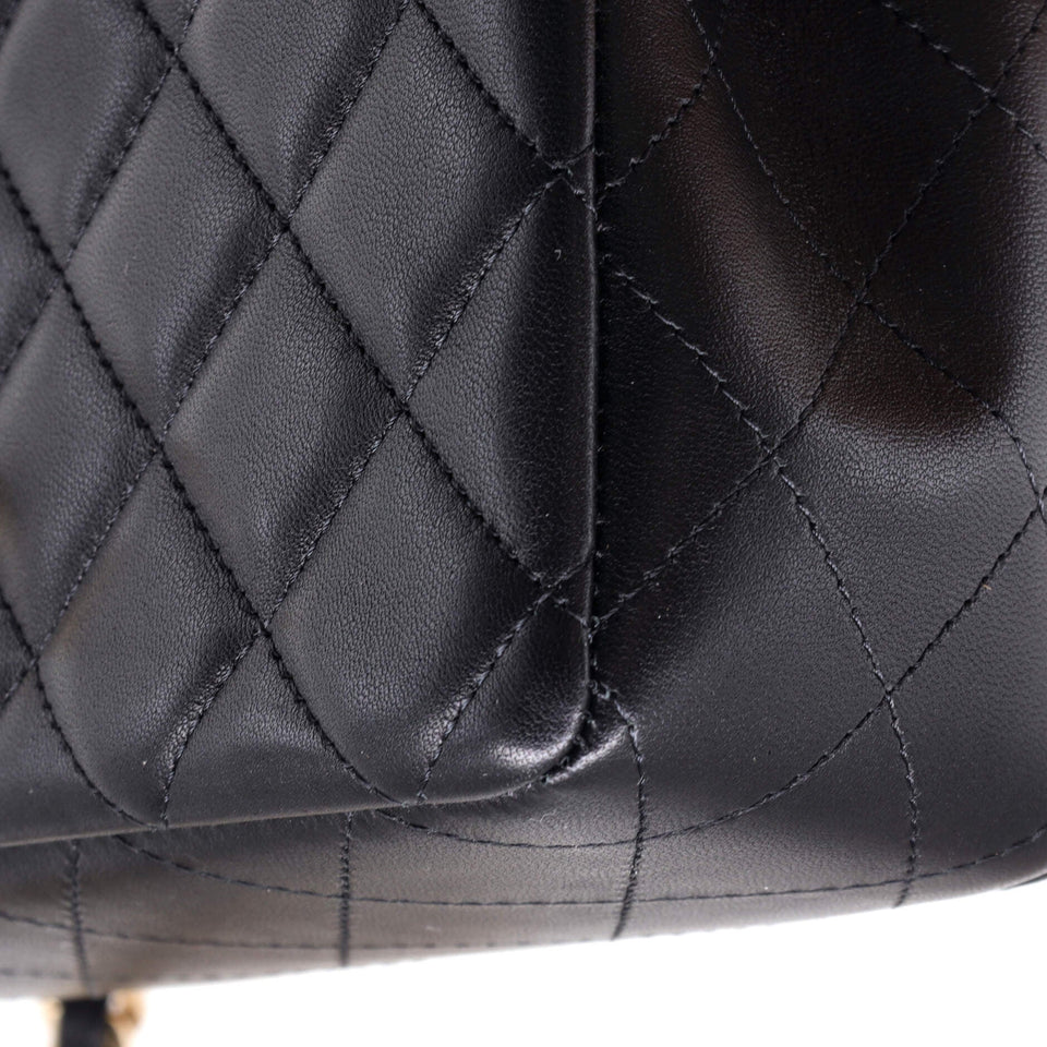 Coco Charms Classic Single Flap Bag Quilted Lambskin Mini