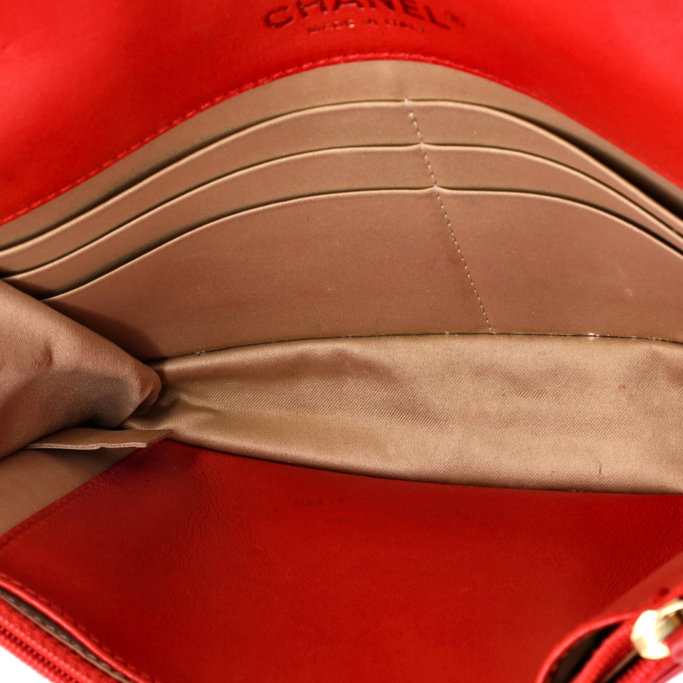 Golden Class Wallet on Chain Quilted Lambskin