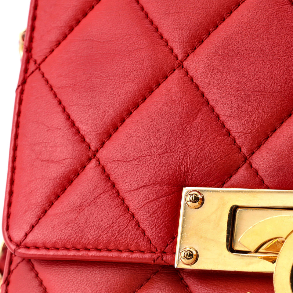 Golden Class Wallet on Chain Quilted Lambskin