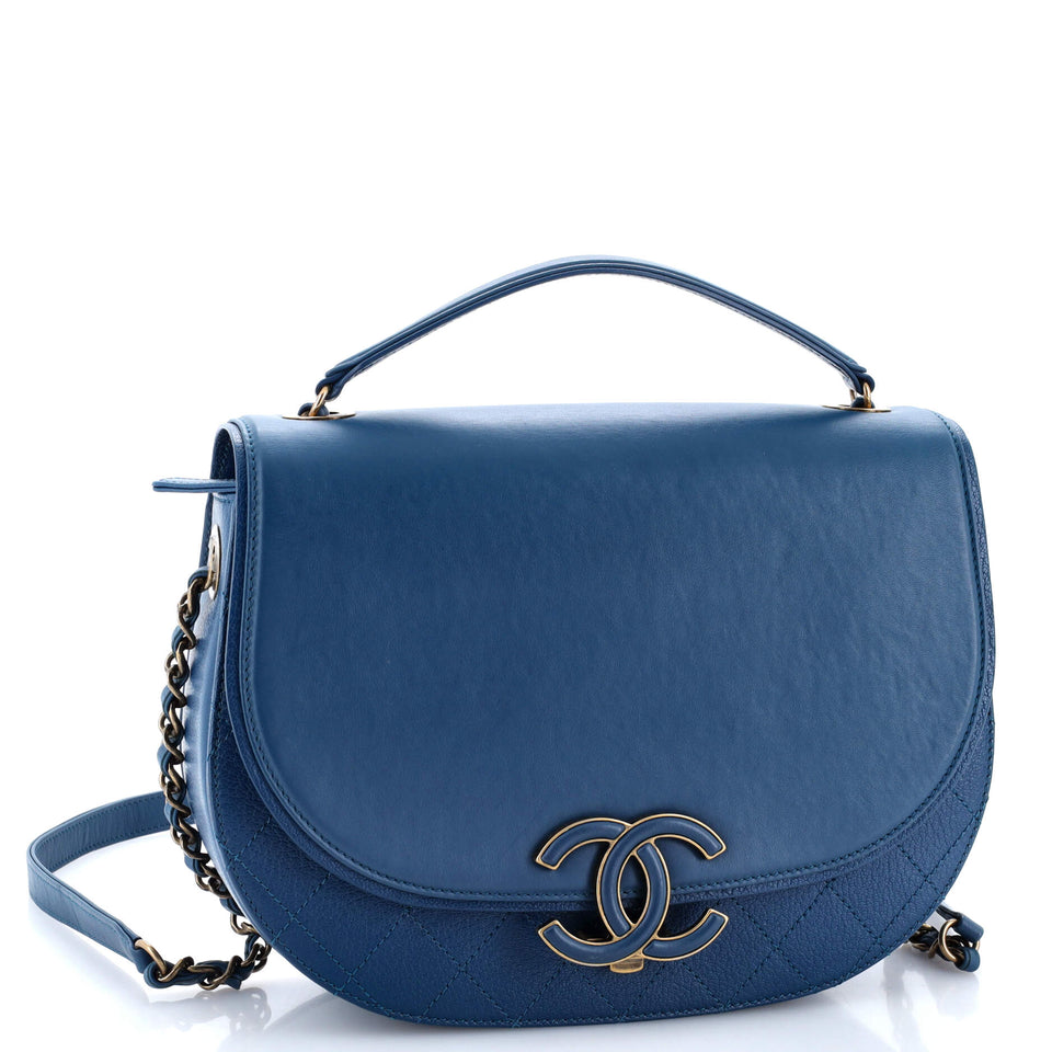 Coco Curve Flap Messenger Calfskin and Quilted Goatskin Medium