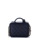 Filigree Vanity Case Quilted Caviar Small