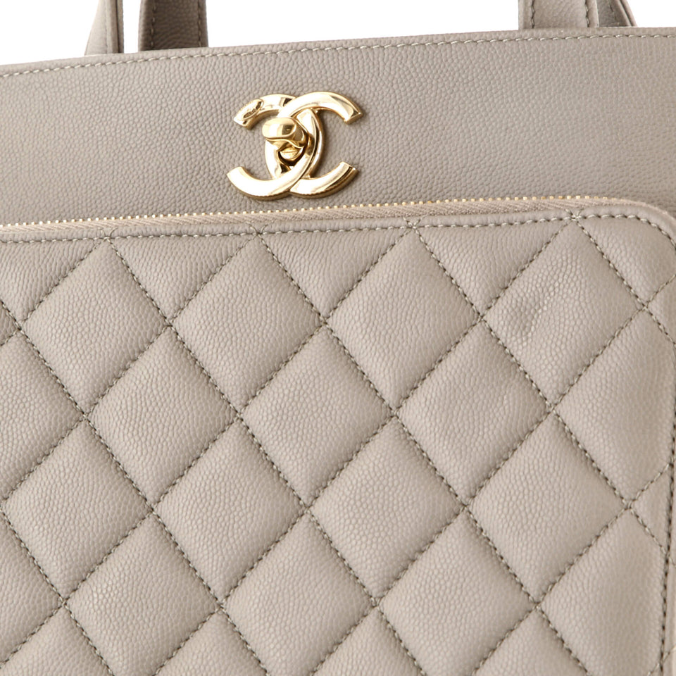 Business Affinity Tote Quilted Caviar Small