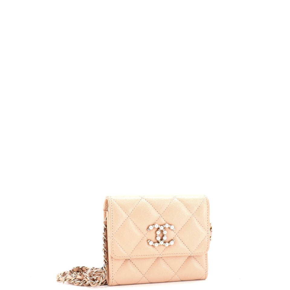 Coco Candy Card Holder on Chain Quilted Caviar